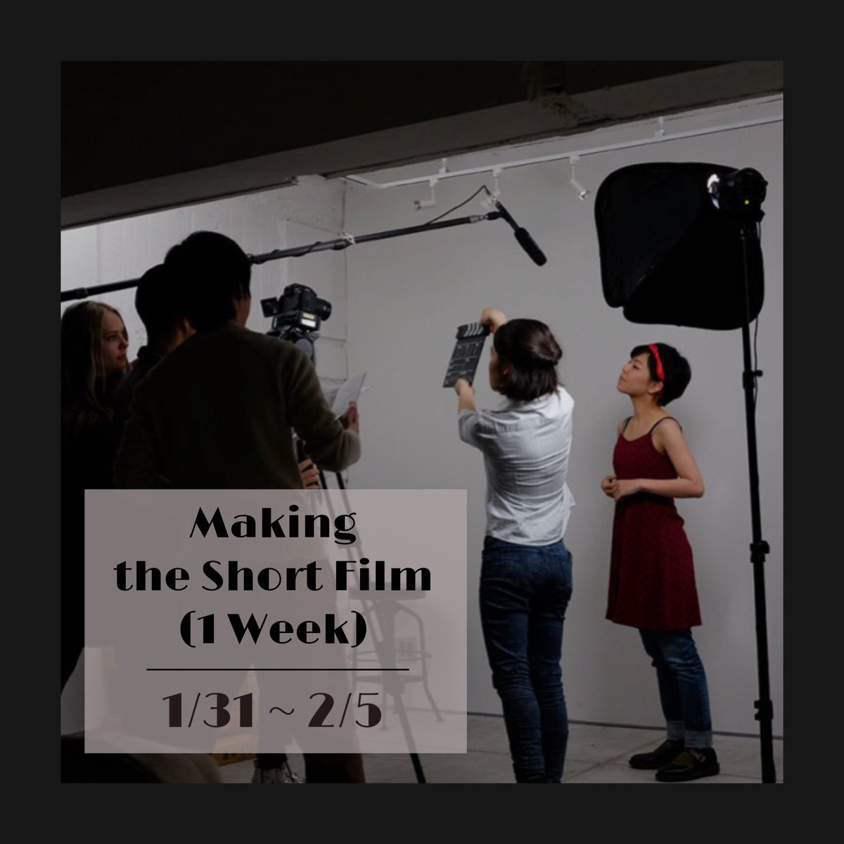 ELFSJPN's tweet photo. #elfsjapan
🎬Making The Short Film Class (1 week)
1/31 - 2/2: 7pm-9pm
2/4 - 2/5: 10am-6pm
Learn how to make a film by making a film!
Work with script, actors, crew and equipment.
https://t.co/Kz0Brvaoyw
#filmschool #shortfilm #tokyo #filmmakers #ショートフィルム #映像制作 https://t.co/WQT4Dpwzzu