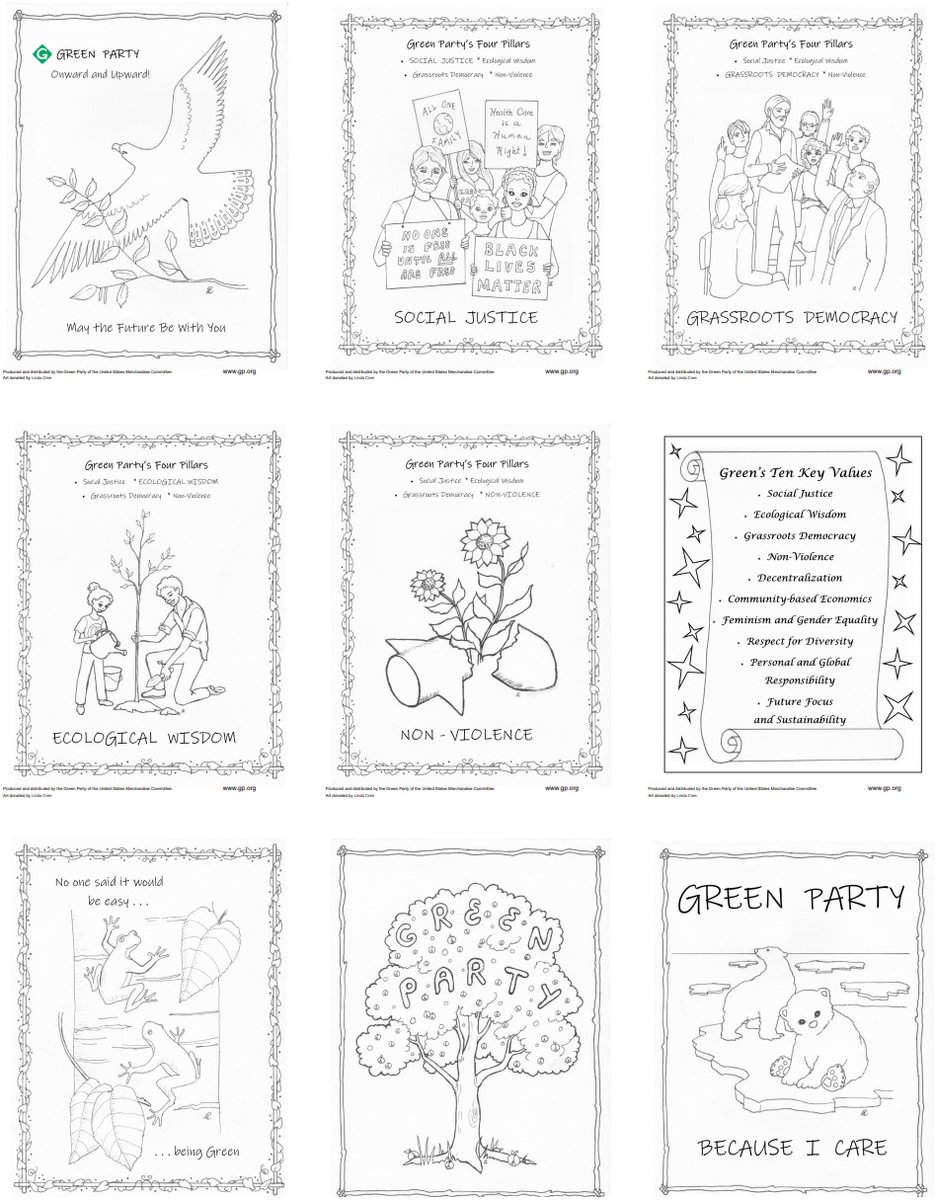 GreenPartyUS's tweet photo. Share #GreenValues this #NationalColoringDay
Check out set one available in our Green Store and download it now.
#August8 #GreenValues #kidscrafts #kidscoloringbook #coloring #coloringday #free
https://t.co/rxMgItB91B https://t.co/FSLbgdKXWX