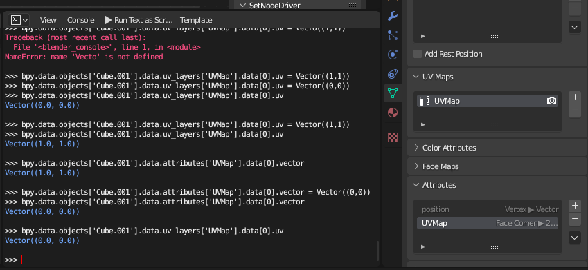 popqjp's tweet photo. uv_layers イコール attributes(Face corner, 2DVector) という扱いになった？もしかして。
Realize Instance と UV 周りでの変換時の厄介な挙動が良くなってる気配もする。 https://t.co/oPflfC2ERq