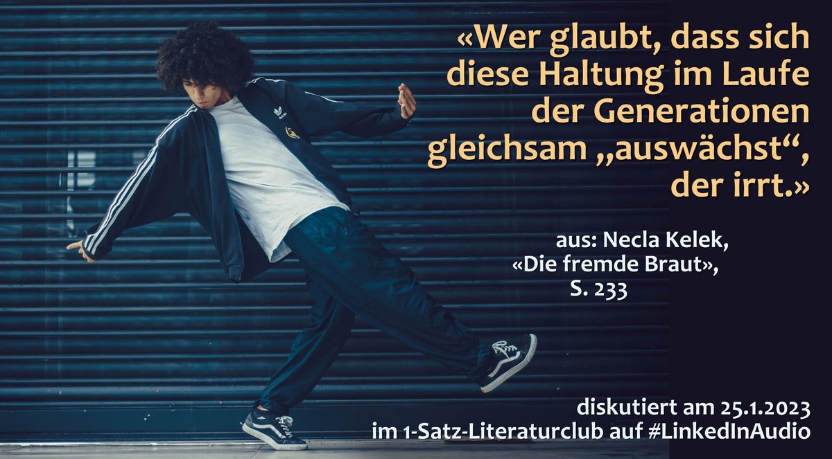 #Werte &amp; #Normen sind nicht #angeboren, sie werden #erlernt. Geistige &amp; physische Reisen helfen, Bias zu überwinden.
Diese #Haltung wahren: die eigene #Essenz und Entdeckungs-Sehnsucht
#LinkedInAudio
Foto: Breakreate, Unsplash
#NeclaKelek #DieFremdeBraut
1satzliteraturclub.com
