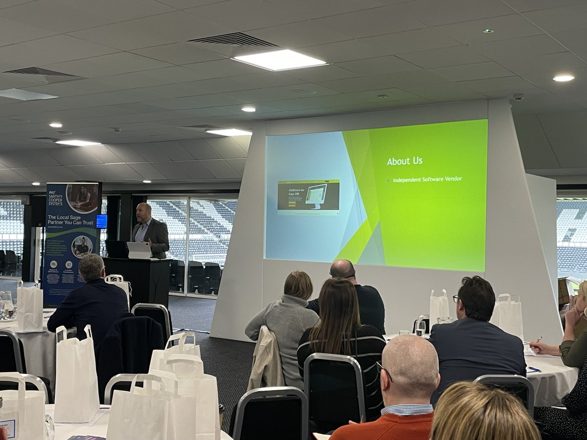 PKF_SCS's tweet image. We’re back from the break and straight into more learning - with Steve Jemmott from @SiconLtd! 

#PKFSCSRoadshow #Sage200 #Sicon #Derby