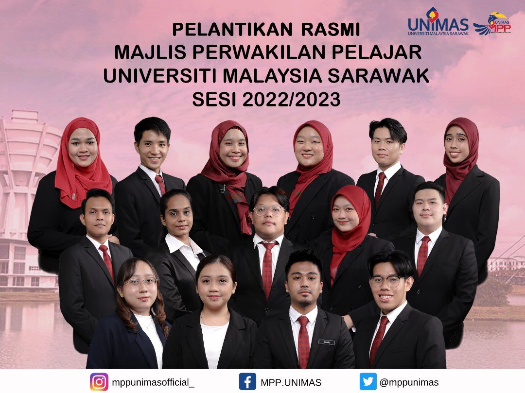 mppunimas's tweet photo. [MEMPERKENALKAN BARISAN MAJLIS PERWAKILAN PELAJAR SESI 2022/2023]  

Tahniah diatas pelantikan sebagai Majlis Perwakilan Pelajar Sesi 2022/2023. Selamat menjalankan amanah yang diberikan oleh warga UNIMAS.

Majlis Perwakilan Pelajar
Sesi 2022/2023
Universiti Malaysia Sarawak https://t.co/RYLo7tqRKj