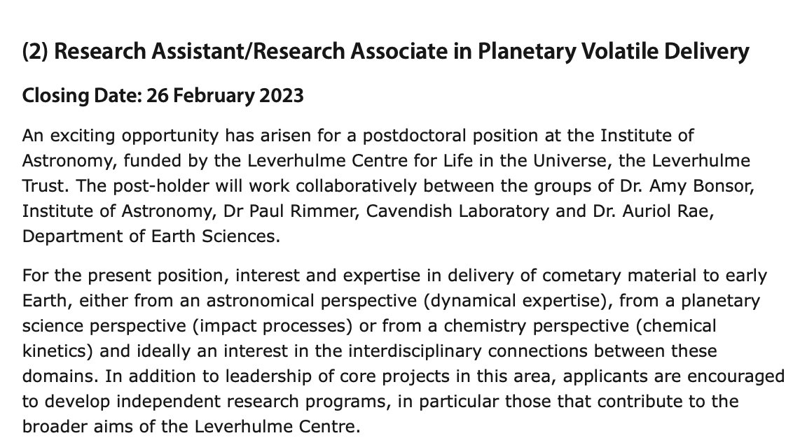 Leverhulme Centre for Life in the Universe tweet media