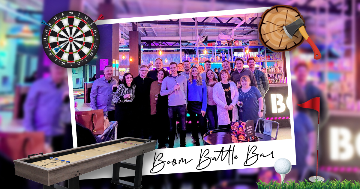 𝗕𝗢𝗢𝗠 𝗕𝗔𝗧𝗧𝗟𝗘 𝗕𝗔𝗥 🪓⛳🎯
For our team’s morale in January, we went to Boom Battle Bar in Chelmsford - played Mini Golf, Shuffleboard, Darts and Axe Throwing!
Everyone is back in the office to help you with any enquiries you have – call us on 𝟬𝟭𝟮𝟰𝟱 𝟰𝟬𝟯𝟱𝟮𝟬