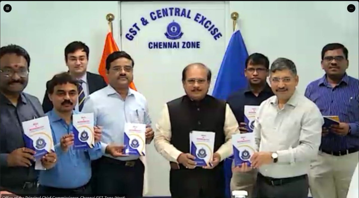 Kudos to newly recruited officers, Sh.Paritosh Vyas,DC &amp; Sh.Thamizh Valavan,Commr. CGST Chennai Outer for compiling Handbook on "Roles &amp; Responsibilities" of Officers under GST law. Sh. M Srinivas Pr.CC released it in brief function.