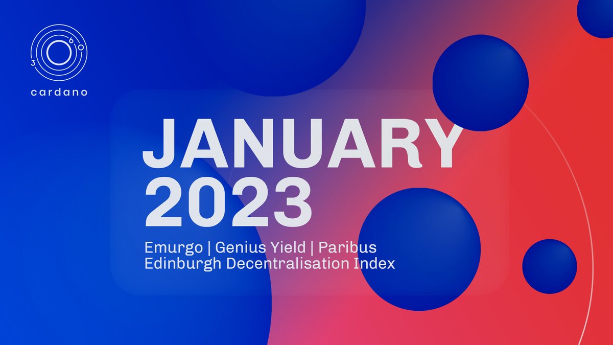 IOGroup's tweet photo. Join us later this week for our first #Cardano360 of 2023. We'll be covering the Edinburgh Decentralization Index &amp; featuring guest appearances from @emurgo_io, @GeniusyieldO &amp; @paribus_io

Plus a rundown on what's happened in the space so far this year.
https://t.co/PRkKejvmYe https://t.co/QXtokre4xu