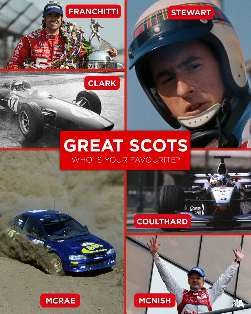 A wee debate to help celebrate #BurnsNight 🏴󠁧󠁢󠁳󠁣󠁴󠁿
⁠
Who is the greatest Scottish driver of all-time? ⁠