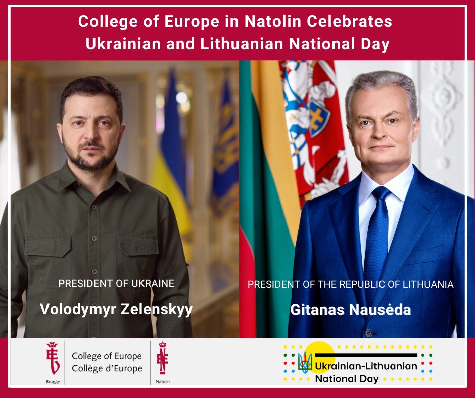 College of Europe in Natolin (@coenatolin) on Twitter photo On Friday, 27/01 at 17:00 (CET), the President of #Ukraine <a href="/ZelenskyyUa/">Volodymyr Zelenskyy / Володимир Зеленський</a> and the President of the Republic of #Lithuania <a href="/GitanasNauseda/">Gitanas Nausėda</a> will deliver a special online address for the students <a href="/coenatolin/">College of Europe in Natolin</a>.
Watch live: coleurope.eu/college-europe… On Friday, 27/01 at 17:00 (CET), the President of #Ukraine <a href="/ZelenskyyUa/">Volodymyr Zelenskyy / Володимир Зеленський</a> and the President of the Republic of #Lithuania <a href="/GitanasNauseda/">Gitanas Nausėda</a> will deliver a special online address for the students <a href="/coenatolin/">College of Europe in Natolin</a>.
Watch live: coleurope.eu/college-europe…