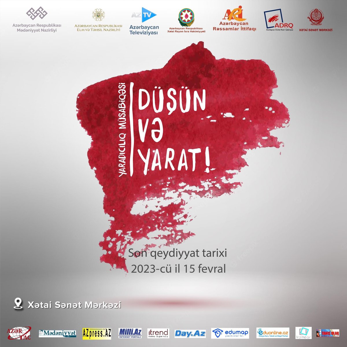 state_gallery's tweet photo. “DÜŞÜN VƏ YARAT !” adlı yaradıcılıq müsabiqəsi elan edilir.

Ətraflı: https://t.co/5beStwSX00 https://t.co/yjw0DBS807