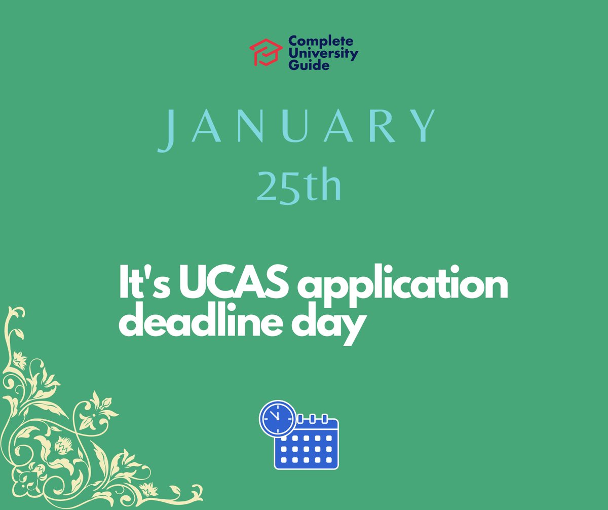 Applications for all 2023 entry UCAS Undergraduate courses, except those with a 15 October deadline, should arrive at UCAS by 6pm today.
