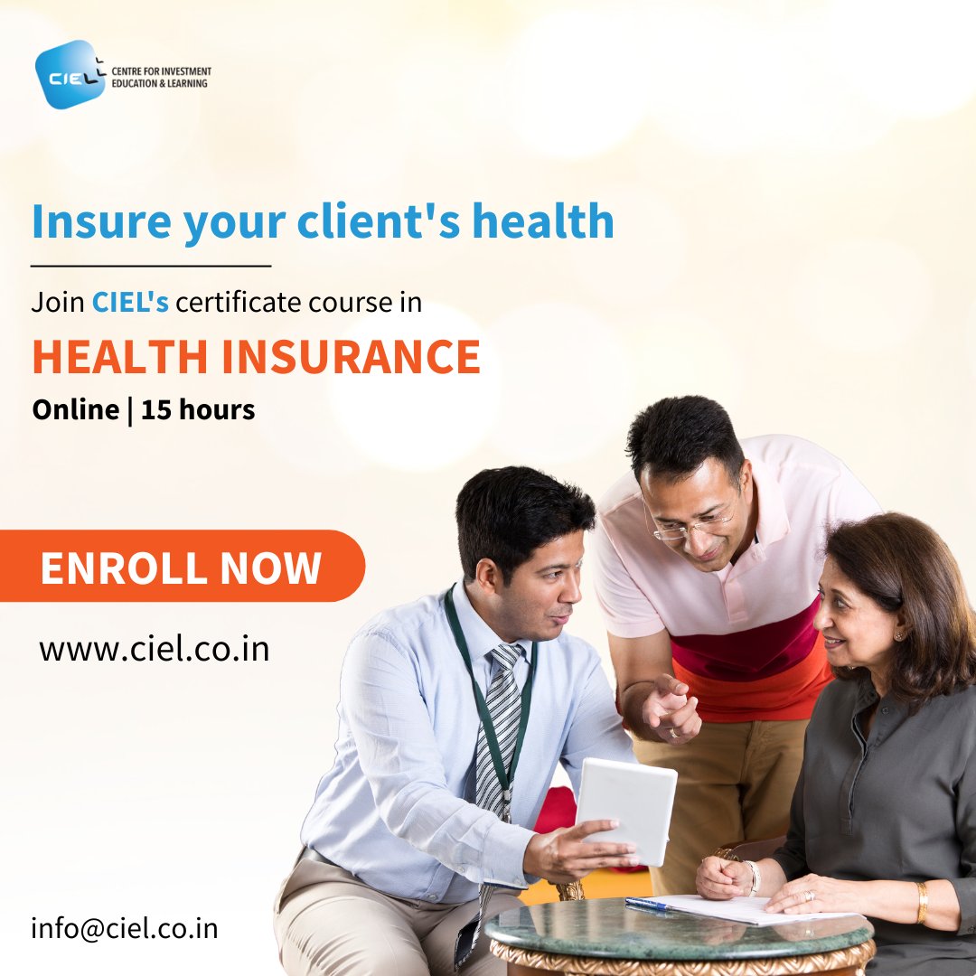 ciellearning's tweet photo. Acquire in-depth knowledge about health insurance to guide your clients about the most suitable insurance plans.

Join CIEL's certification course in Health Insurance NOW: https://t.co/0UYnaSnzkT

#insuranceadvisor #insuringhappiness #healthinsurance #healthinsuranceagent https://t.co/PKRsq0C0Ab