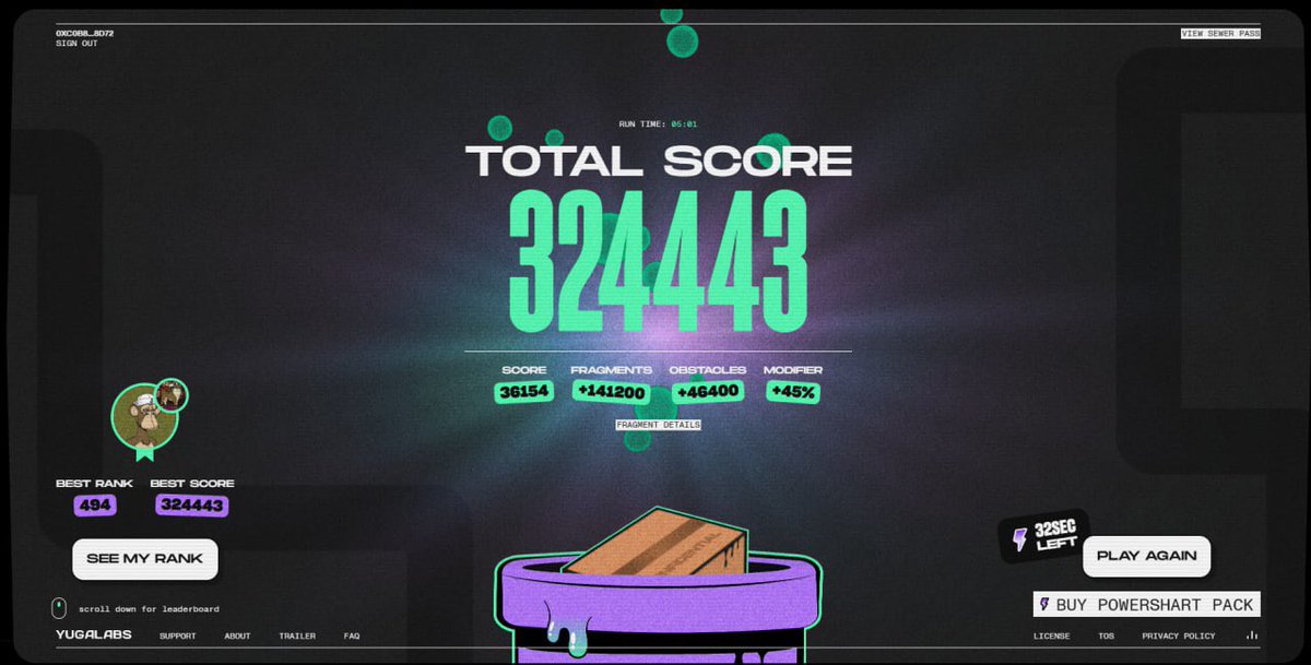 Day 2 of <a href="/OfficialTCGCoin/">TCG World</a> playing #dookeydash! Finally made the top 500! Next stop top 300. Congratulations @Poliphilus98 from <a href="/K10_GG/">K10 🇬🇧</a> <a href="/BoredApeYC/">Bored Ape Yacht Club 🍌</a> #Gaming #ESports #NFTs #Metamask