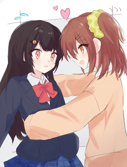 最近激寒いので暖をとる百合をね#創作百合 