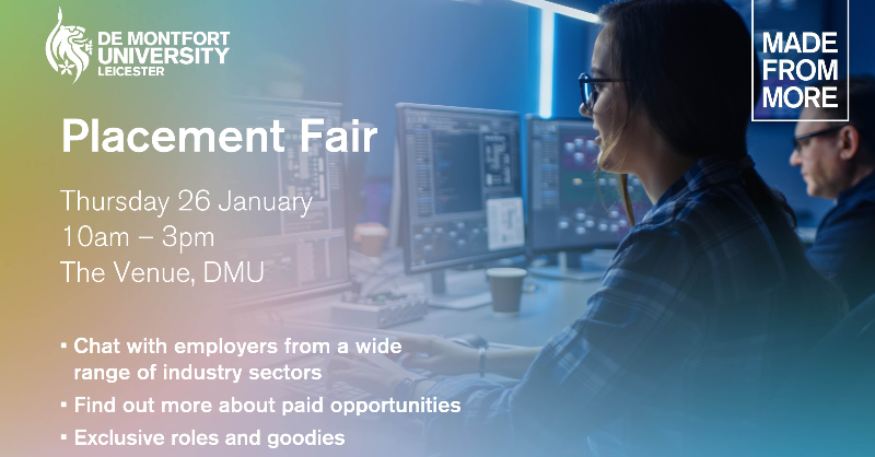 dmuleicester's tweet photo. Today's Placement Fair will be kicking off from 10am at The Venue 🙌 

Head over to chat to employers and find out more about placement opportunities 🤔👥💼

@DMUworks | @dmuvenues | #MadeFromMore
