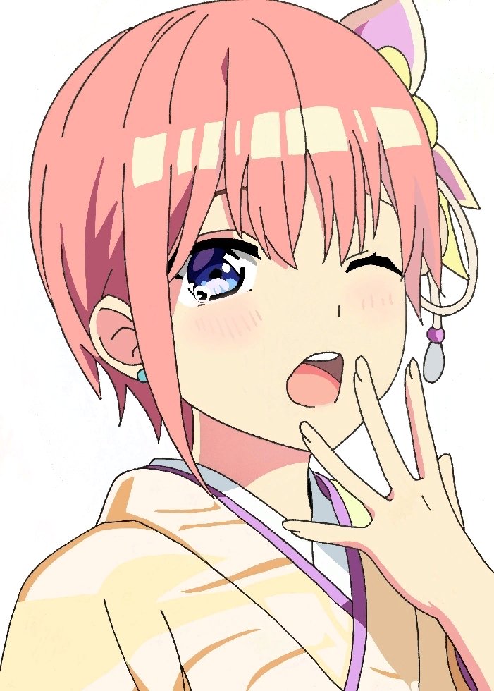 猫タシさんがTwitterに投稿した中野一花(五等分の花嫁)のイラスト。