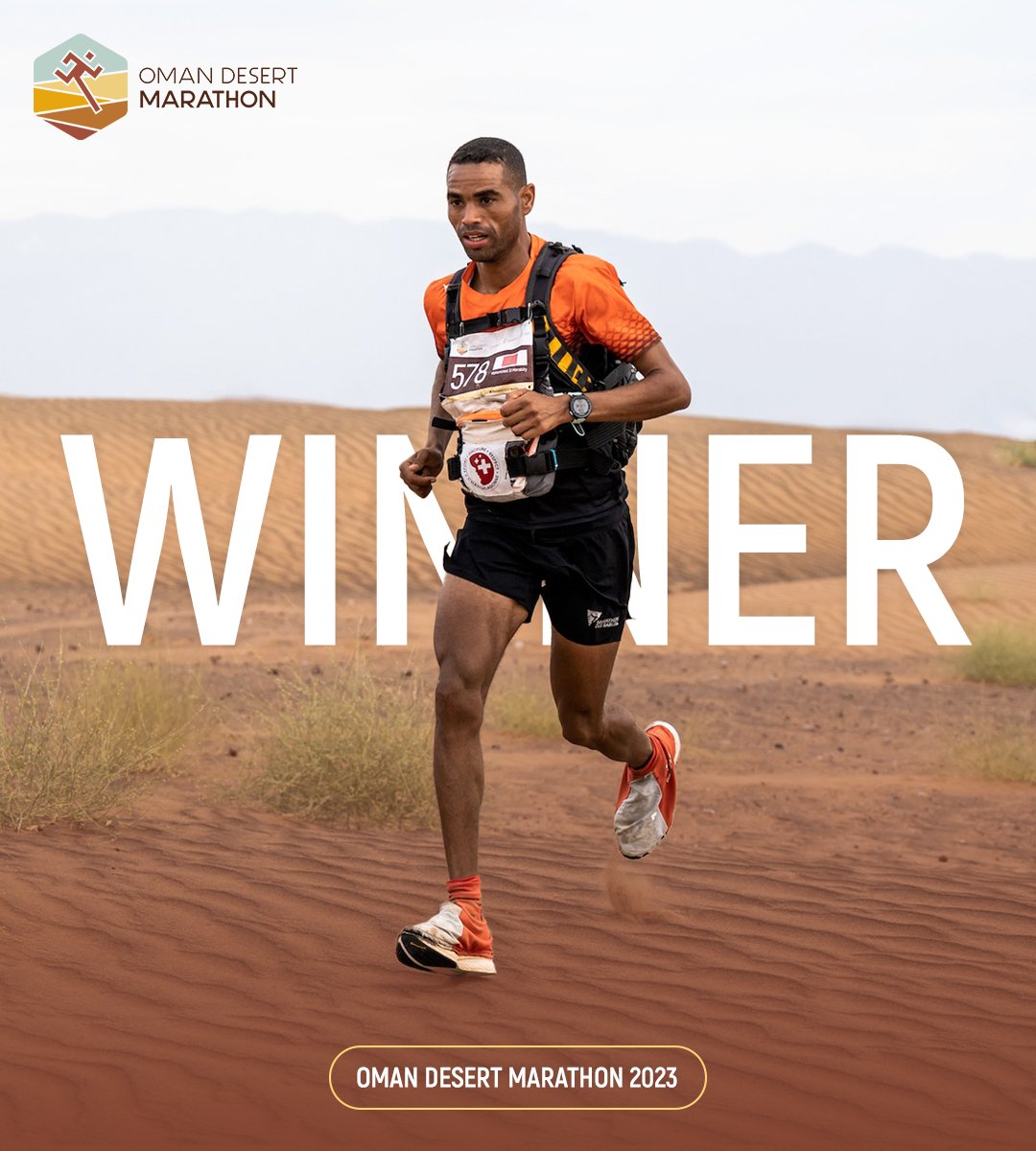 The Oman Desert Marathon 2023 Men’s Winner - Mohammed El Morabity 🏆👏

🥇Mohammed El Morabity (14:13:15)
🥈Rachid El Morabity (14:41:23)
🥉Saleh Alsaidi (15:31:30)

Congratulations to all the runners.

#ODM #ODM2023