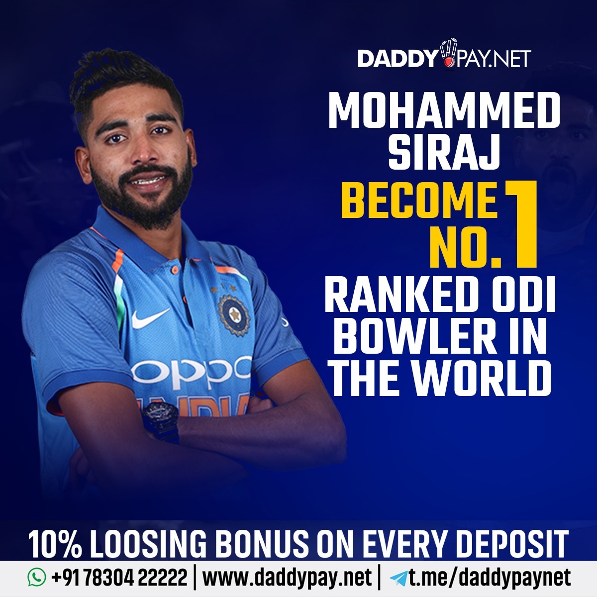 Number 1 Bowler In The World- Mohammed Siraj 🔥

daddypay.net

#MoahmmedSiraj #WorldNumber1 #Bowler #Cricket #CricketNews
#RohitSharma𓃵 #ViratKohli #RCB 
#daddypay