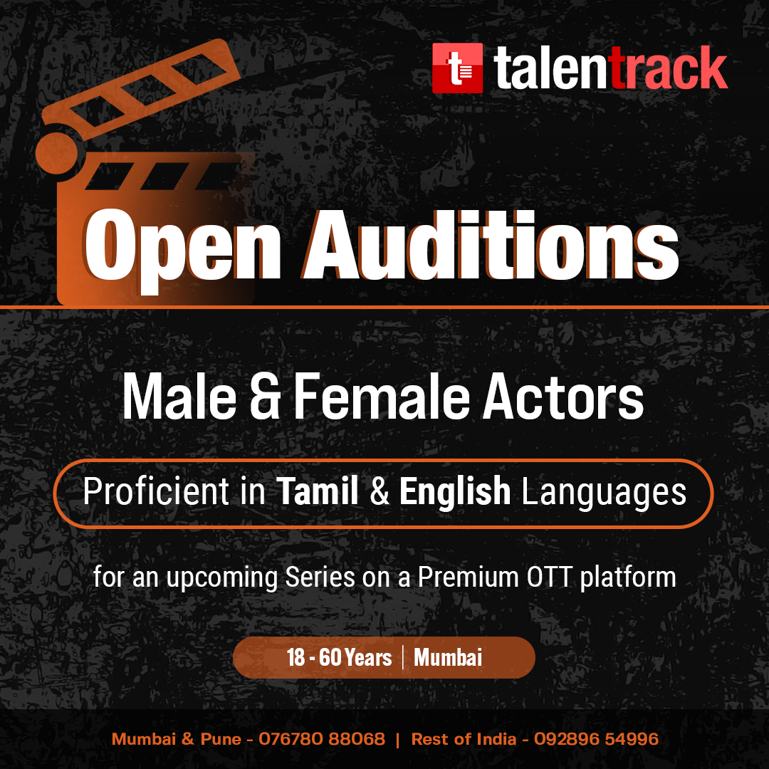 Walk-in auditions are open for multiple projects at Talentrack's Delhi & Mumbai studios.

Book your slots now at - talentrack.in/talent/walkin

#Talentrack #Auditions #WalkinAuditions #Movies #WebSeries #TVSerials #Photoshoot #Actors #Models