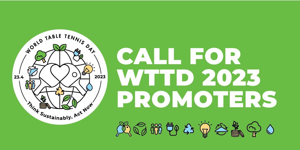 ittffoundation's tweet photo. We are looking for the next promoters for #WorldTableTennisDay! 🌎🏓 

Read all details 👇  https://t.co/igbBsE8d0h 

#23April #sustainability #tabletennis https://t.co/jLzG3bnJJ6