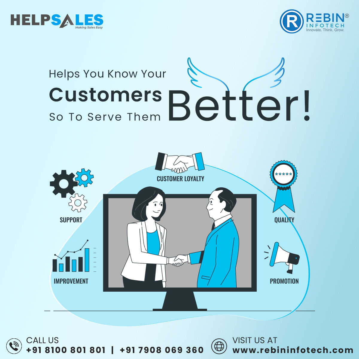 rebininfotech's tweet image. Exceptional knowledge about audience behavior is a great advancement toward business success. HelpSales give you access to that extraordinary grip.
-
For more info call us:- 07908069360/ 8100801801
Visit:- rebininfotech.com/helpsales
-
#rebininfotech #innovative #webdevelopmentcompan