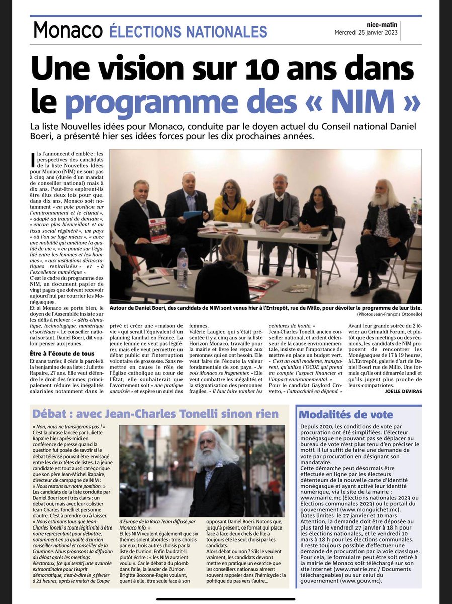 Je me présente dans la liste NIM aux élections nationales monégasque qui auront lieu le 5 février 2023 en Principauté de Monaco. #electionmonaco #electionsmonaco #electionsnationalesmonaco