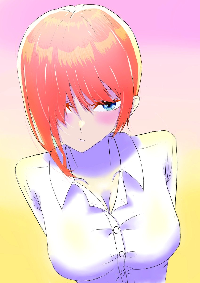 猫タシさんがTwitterに投稿した中野一花(五等分の花嫁)のイラスト。