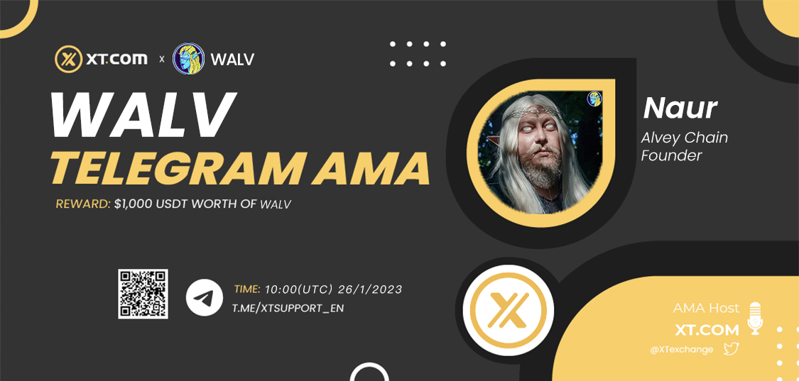 XTexchange's tweet photo. https://t.co/x3toxzq339 | @AlveyChain Telegram #AMA

🕴 HOST: @XTexchange 

🕴 GUEST: Naur, Founder

💰 Reward: $1,000 USDT worth of WALV

⏰ Time: 10:00 on Jan 26, 2023 (UTC)

🔗 AMA Rooms⤵️
XT EN Community: https://t.co/poGJZ4yxu3

#askmeanything #telegramchannel https://t.co/Xu7c6vlLWE