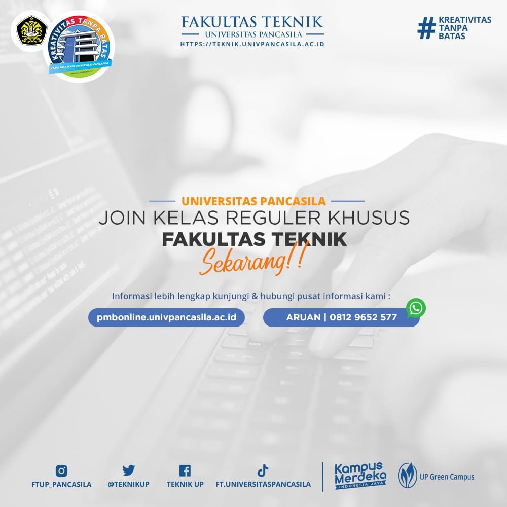 TeknikUp's tweet image. FTUP membuka peluang bagi kamu lulusan SMA dan ingin melanjutkan kuliah S1 di bidang Teknik Informatika. Yuk! Segera daftarkan diri kamu.
Link Web : pmbonline.univpancasila.ac.id
Nomer : 0812 9652 577 (Aruan)
#FTUP #KreativitasTanpaBatas #TeknikInformatika