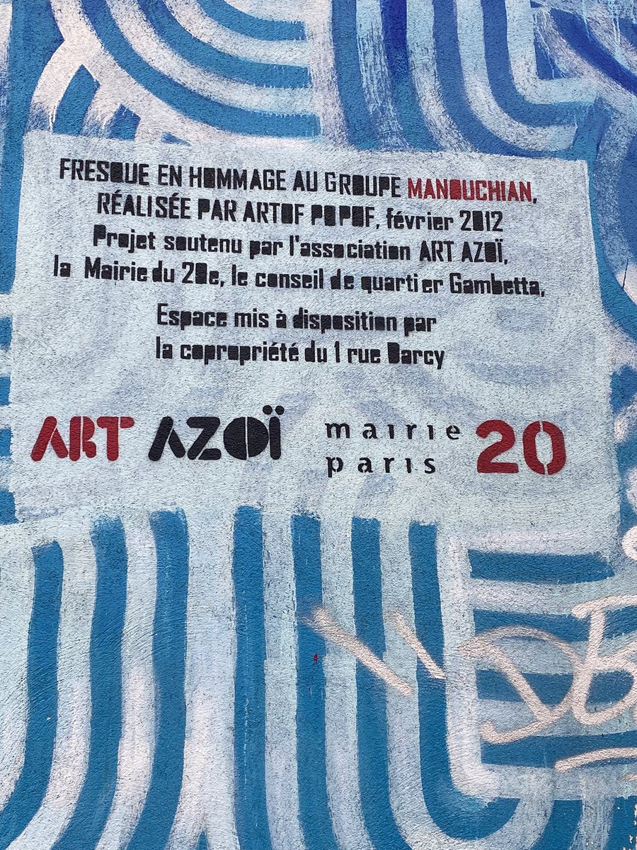Jmfaye01's tweet photo. Paris 20e, à la mémoire du groupe Manouchian https://t.co/VwAmd0AE53