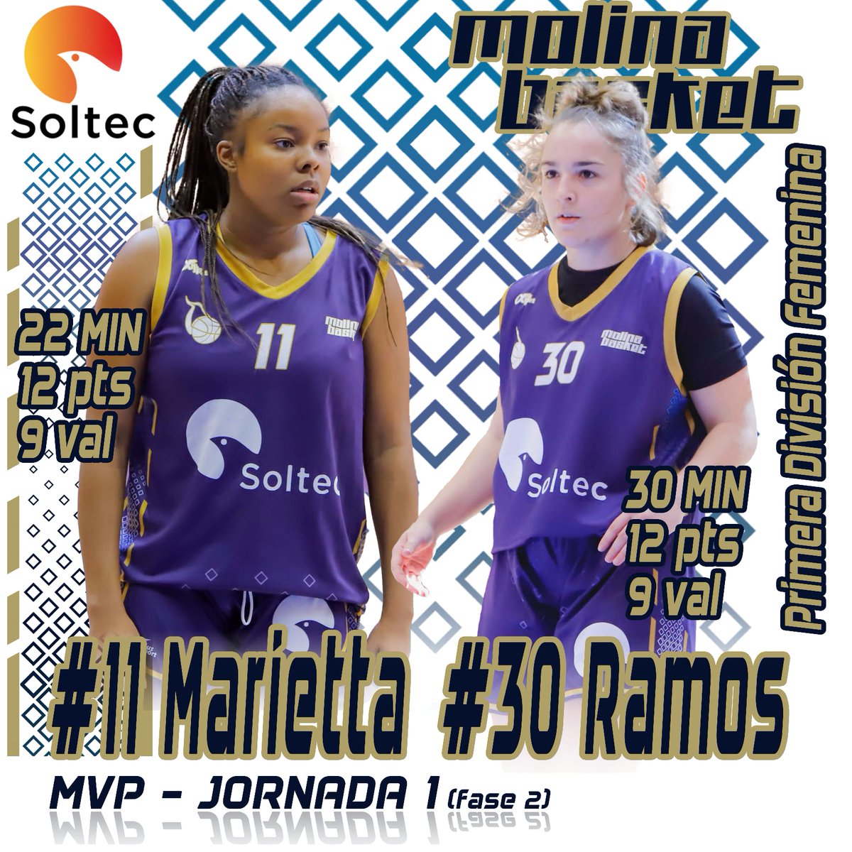 JUGADOR SERCOMOSA y JUGADORAS SOLTEC DE LA JORNADA