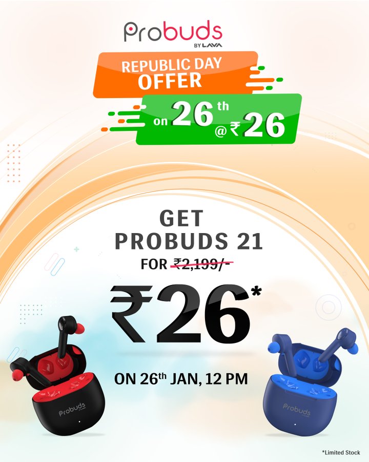 Amazon से गणतंत्र दिवस ऑफर पर मात्र ₹26 में खरीदें LAVA का Earbuds Buy LAVA Earbuds from Amazon on Republic Day offer for just ₹ 26