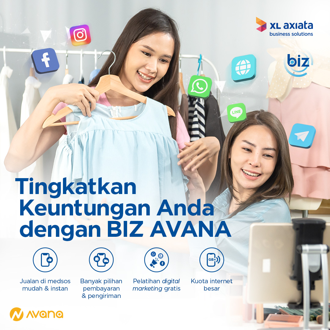 xlsmartbusiness's tweet photo. Capai target dan tingkatkan keuntungan UKM Anda dengan solusi BIZ AVANA dari XL Axiata Business Solutions. Layanan berupa platform social commerce terintegrasi yang dapat membantu Anda berjualan di media sosial.
#XLAxiataBusinessSolutions #WeHelpYouGrow #BIZAVANA https://t.co/nJa2urpH6V