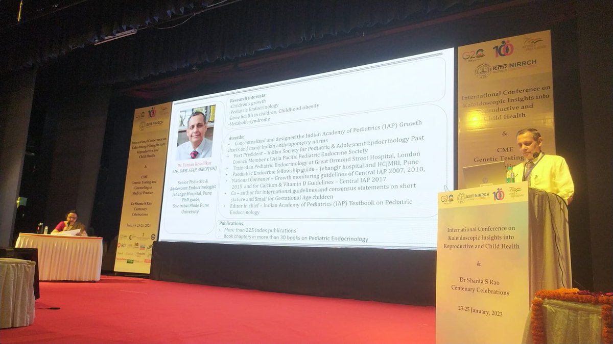 icmrnirwoh's tweet photo. During the paediatric genetics session of the International Conference on Kaleidoscopic Insights into Reproductive and Child Health #ICKIR, Dr Vaman Khadilkar (Pune University) spoke on genetics of short stature. https://t.co/jEx84oxm7U