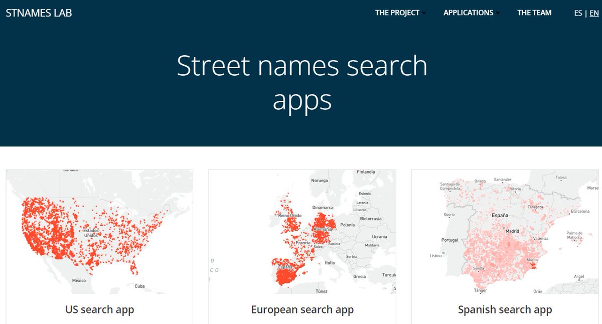 OtoPeralias's tweet photo. 📢📢#WebApp #Release 📢📢
 #StreetNames #SearchApp
Have you ever wondered HOW MANY STREETS ARE NAMED AFTER …? 

We are launching a web search app to visualize the spatial distribution of street names and download the underlying data.
[1/N] https://t.co/HFHeF0EOpt