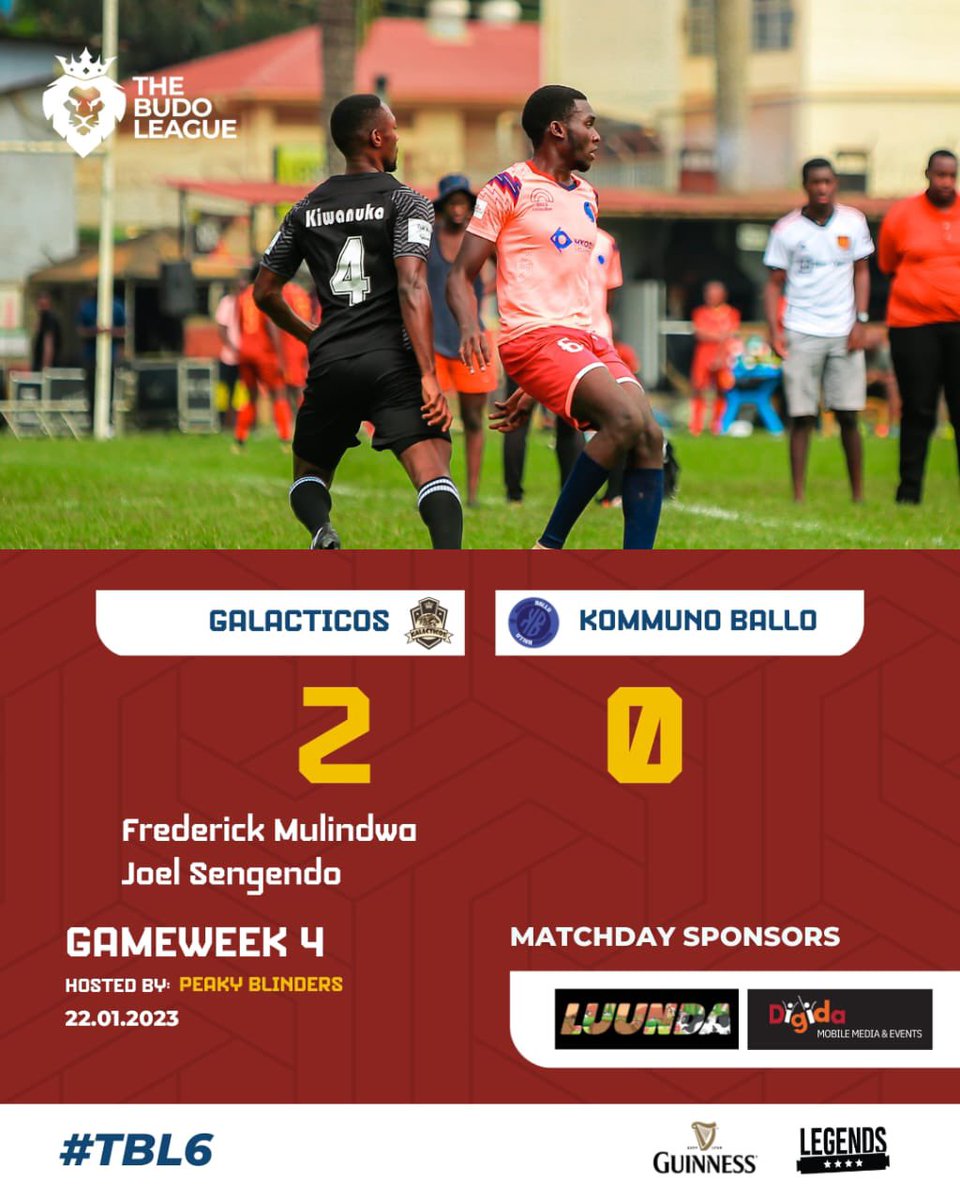 TBLMirror's tweet photo. @Galacticos_15 dominate @KBallo19 
It was a glorious ride when Galacticos played 13th placed Kommunoballo.@fredrick_mfw put them in the lead in the first half before @jsengendoo doubled the lead in the second half.
Galacticos remain top of the pile on goal difference. https://t.co/f4EPY7ZXvT