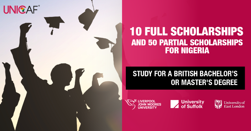 UNICAForg's tweet photo. Are you a Nigerian student? Apply for a full or partial scholarship today to earn an online UK Bachelor's or Master's degree