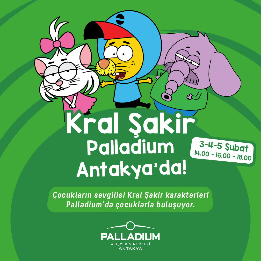 PalladiumAntky's tweet photo. Kral Şakir Palladium Antakya AVM’de! 😍

Çocukların sevgilisi Kral Şakir karakterleri 3-4-5 Şubat’ta Palladium Antakya AVM’de sizlerle buluşuyor…

* Etkinliğimiz Ücretsizdir…

#PalladiumAntakyaAvm #KralŞakir https://t.co/0t6UDOavx2