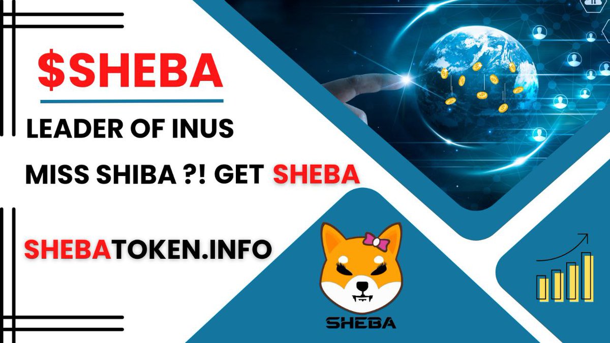 Soon, a huge brilliance in crypto will surprise everyone... 🤩
Because 
#SHEBA is ready to blizzard with its progress and help its owners to achieve their goals 😉✌️
Supply: 100,000,000,000

Shebatoken.info

#SHEBA #Shill #SHIBA #eth #altcoin #NFTs #memetoken #CryptoNews