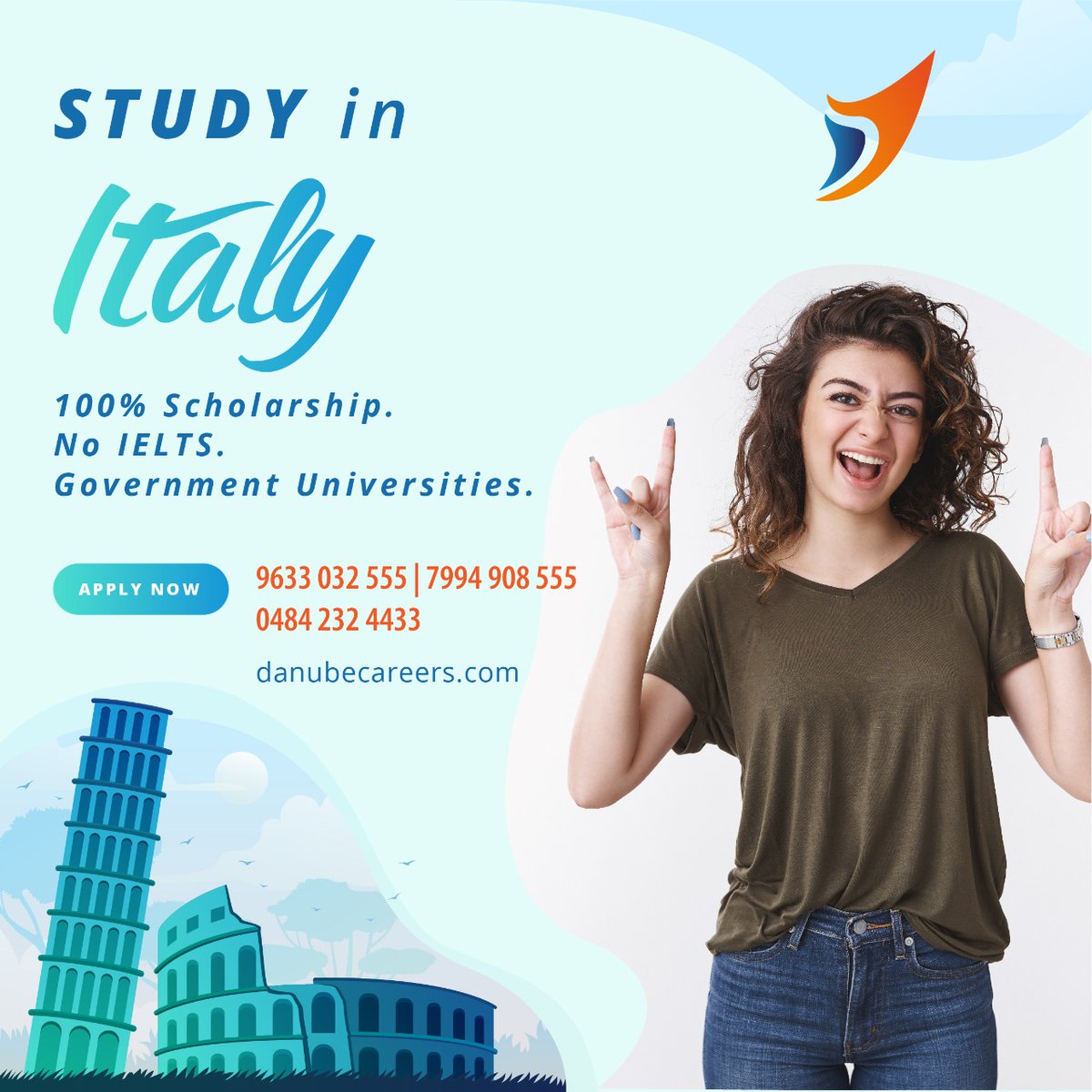 Study Free in Italy
Work in Europe

#Scholarship #applynow #studyingabroad #workandstudy #allsubjects #discount #noielts #lowertuitionfees #studyinitaly🇮🇹 #italyvisa #freeeducation #notuition