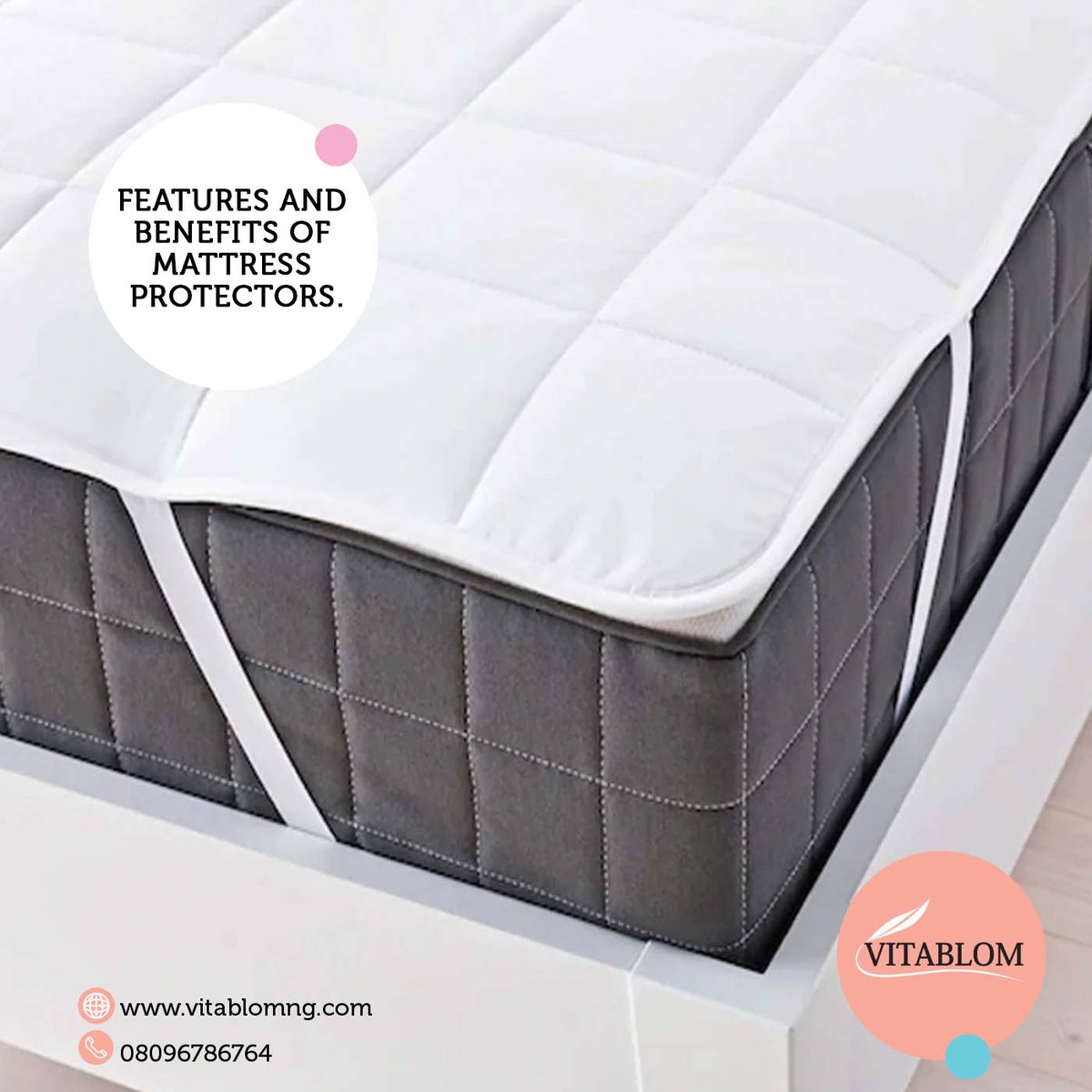 If you want to protect your mattress for a long period of time, then you should invest in  a mattress protector for the following reasons:
Easy to remove and wash
They are made from water-proof materials, that prevent absorbtion of fluids.
#vitablomng #mattressprotector