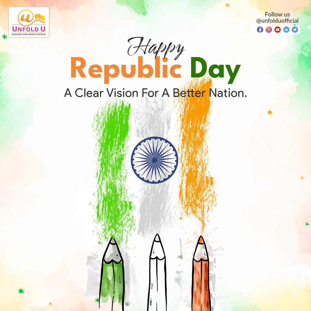 unfolduofficial's tweet photo. Let the teachers teach, let the students read, let the soldiers save, and let our nation grow. Happy Republic Day!  🤩🤗

#happyrepublicday #insta #republicday #happyrepublicday #26january
#vandematram #virapost #unfoldu https://t.co/vdWpaBtoUI