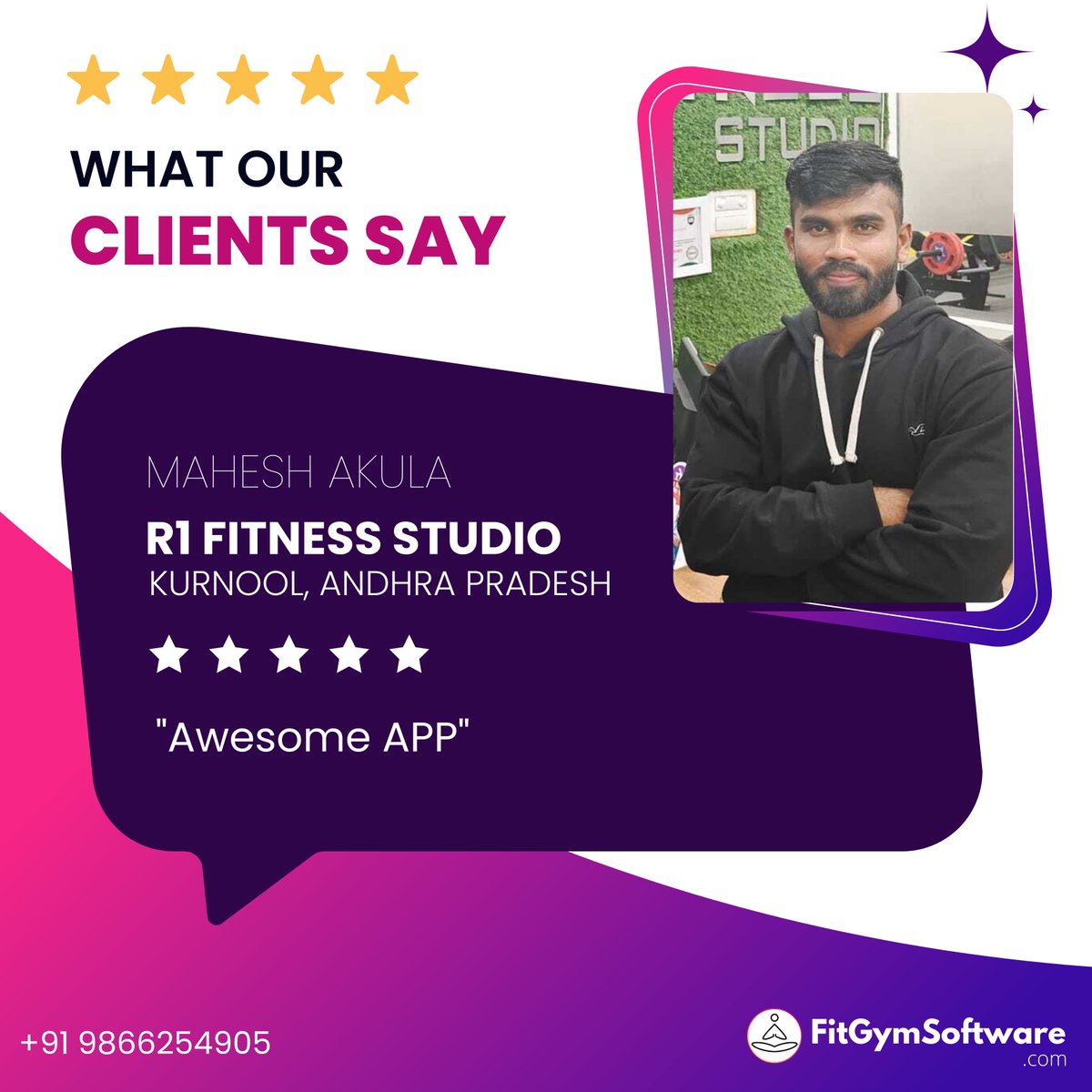fitgymsoftware's tweet photo. Great to hear @fitgymsoftware helping you to manage business in more better manner.
Thanks @r1_fitness_studio for being our valuable client.
#fitness #kurnool #andhrapradesh #gymopening #newgym #gymowner #gymowners #gymownerlife #gymownerproblems #gymownersuccess https://t.co/aRREX9qwxi