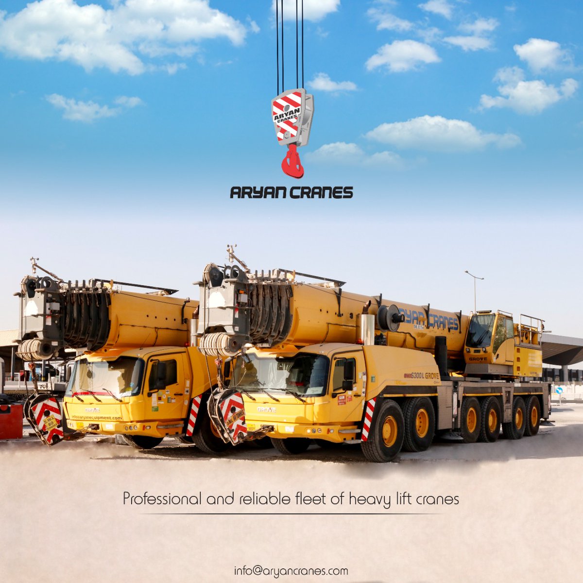 AryanCranes's tweet photo. "Versatile Mobile Cranes can make the job more efficient"

Contact us for your next lifting Job
Email: Info@aryancranes.com
#MobileCrane #Doha #Qatar #QatarProjects #QatarConstruction #QatarEquipment #Qatarliving #DohaQatar #AllTerrainCrane #TruckCrane #RTCrane #QatarPetroleum https://t.co/j9eb8HkmBd