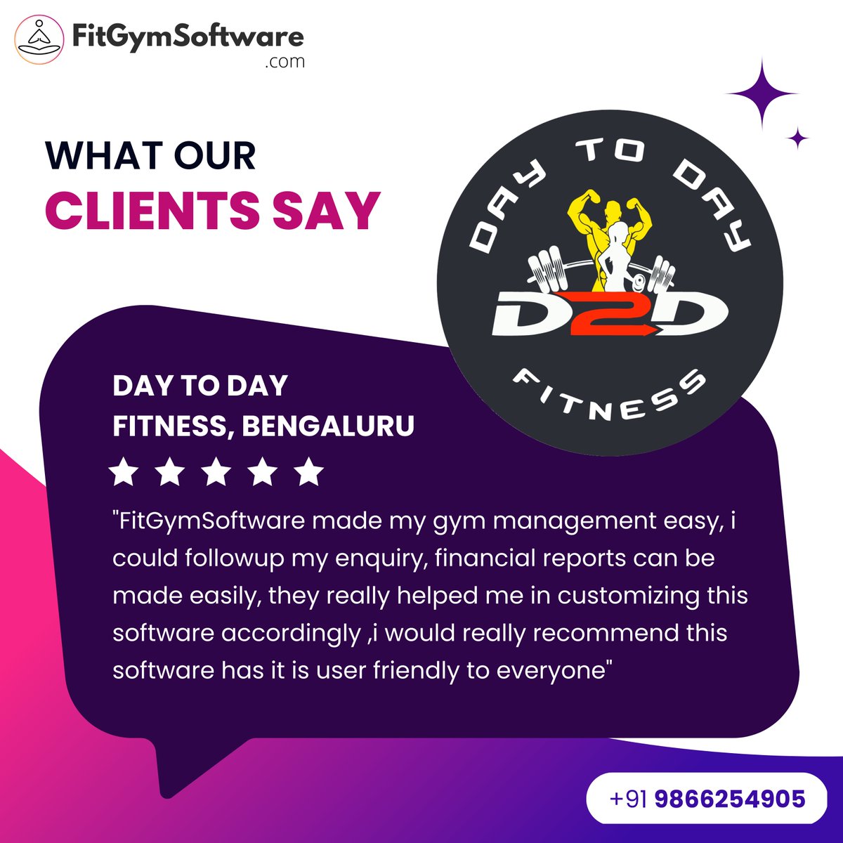 fitgymsoftware's tweet photo. Great to hear @fitgymsoftware helping you to manage business in more better manner.
Thanks @daytoday_fitness_1000 for being our valuable client.
#fitgymsoftware
#fitness #bengaluru #fitnessbengaluru #gymopening #newgym #gymowner #gymowners #gymownerlife #gymownerproblems https://t.co/noXBgsH9Sb