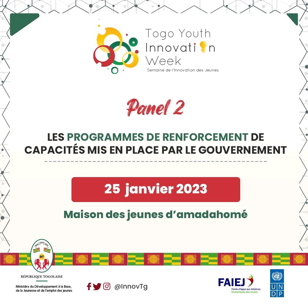 AristAgbley's tweet photo. Venez discuter avec les innovateurs, entrepreneurs, partenaires et sponsors de la Togo Youth Innovation Week.
🗓 25 janvier 2023
📍Maison des jeunes d’amadahomé
🛂 Accès libre et gratuit
#innovtg #semainedel’innovationtogolaise https://t.co/6WCgPpW4aW