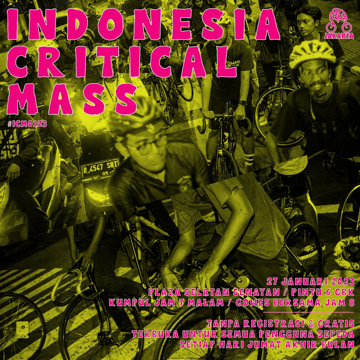 Kegiatan akhir bulan ; #CriticalMass perdana tahun 2023. Ramaikan. #ICM0123
