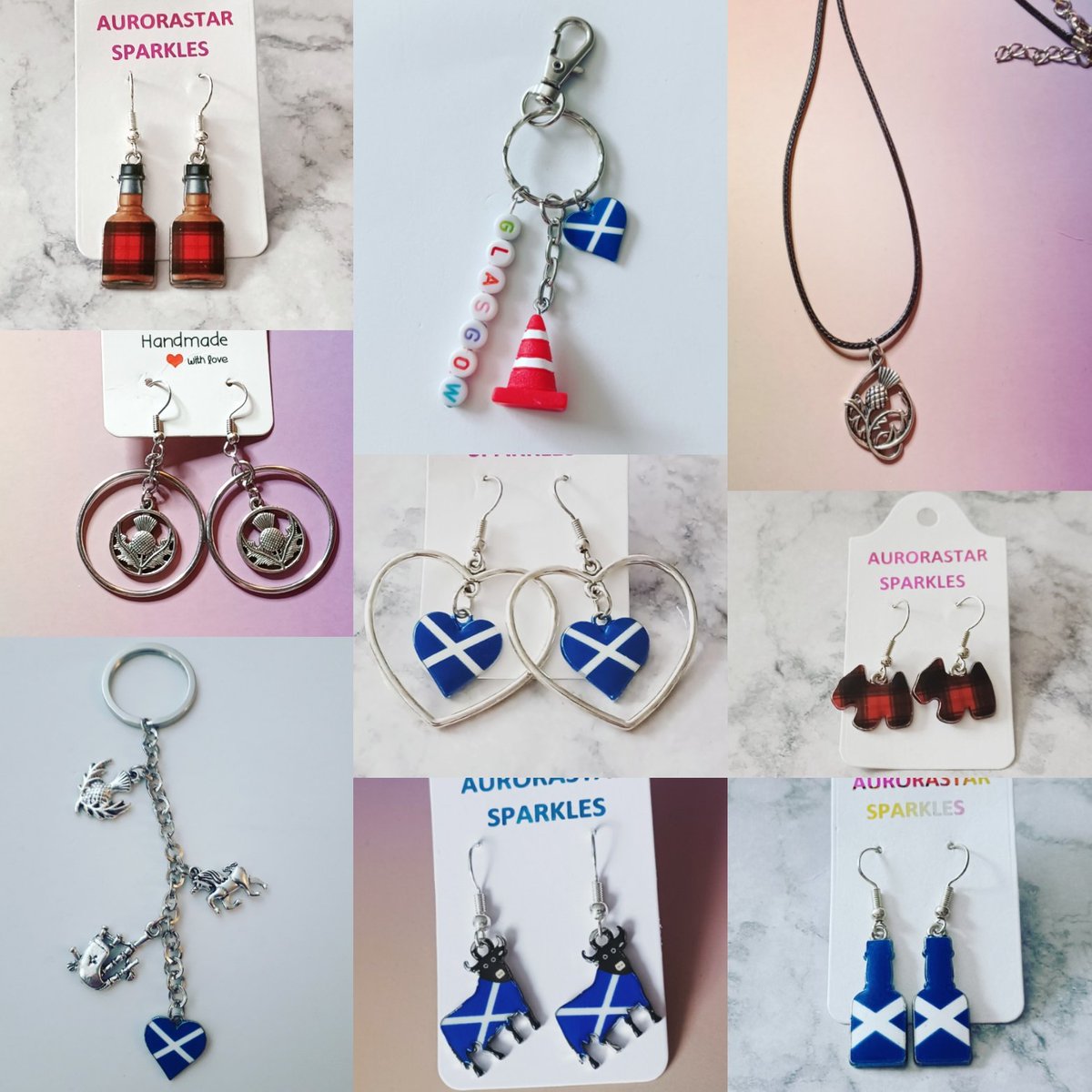 I love making #Scottish themed jewellery 🏴󠁧󠁢󠁳󠁣󠁴󠁿💖 hope you have some for anyone attending a #BurnsSupper tonight 😊

#BurnsNight #MHHSBD #shopindie #earlybiz #jewellery #craftbizparty #scottishcrafthour #UKmakers