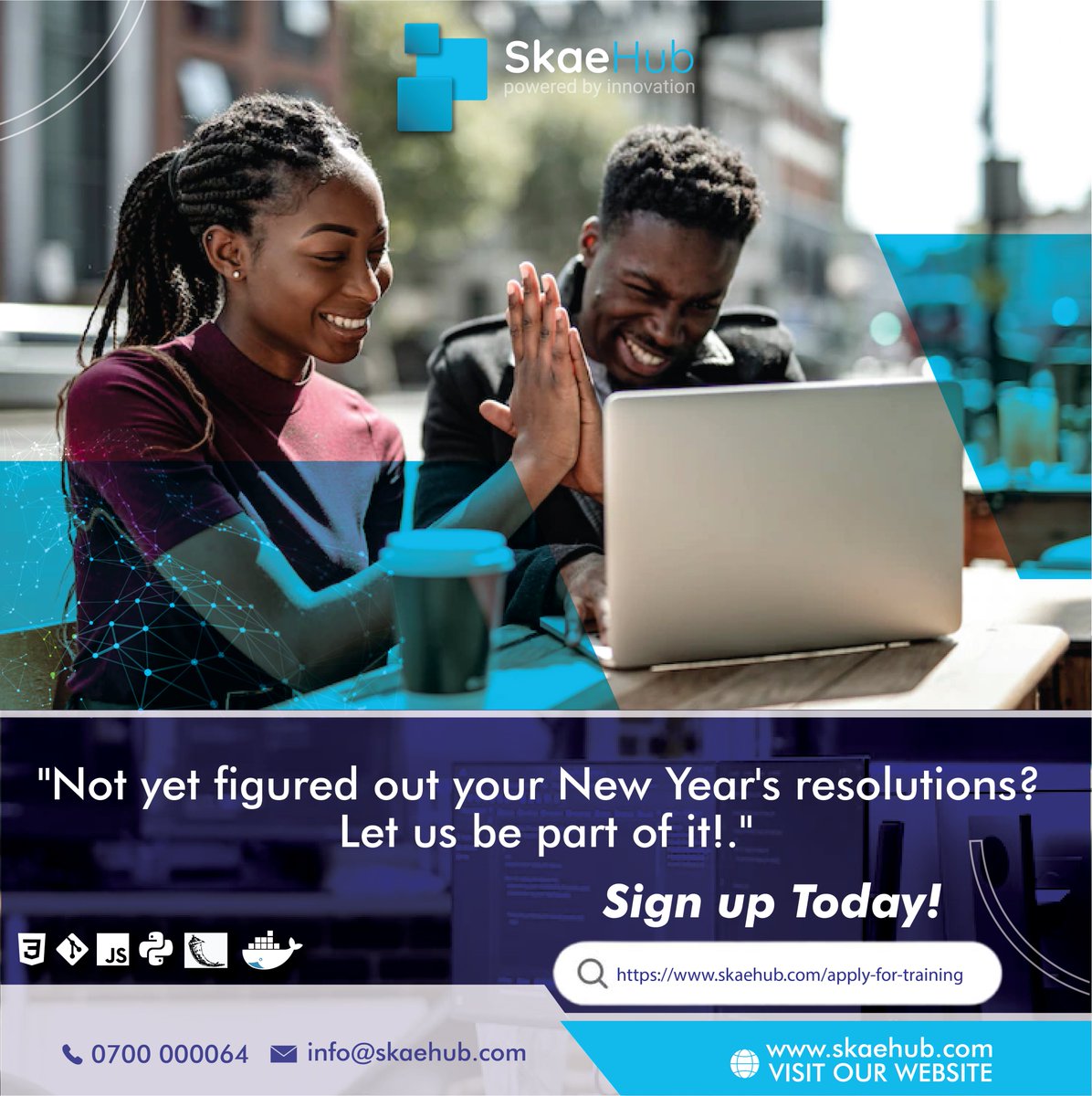 SkaeHub's tweet photo. Are you interested to be at the forefront of new initiatives, to learn new skills in technology, we're sure you will find the right track at SkaeHub.
APPLY HERE! https://t.co/xZxRC8QyoB
Visit https://t.co/EYrBnZC1oR to check our courses.
Contact us through 0700 000 064 https://t.co/G9wQyCgM66