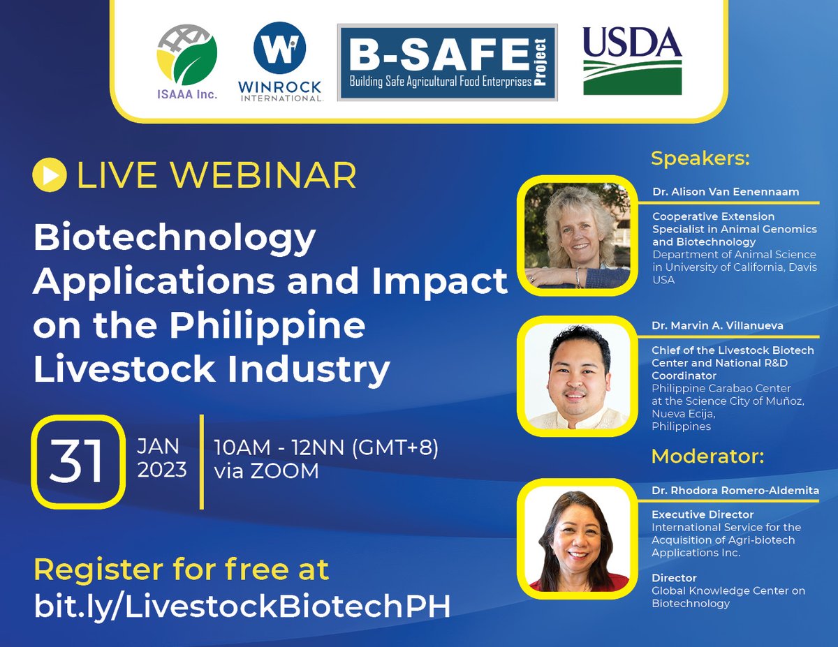 searcabic's tweet photo. WEBINAR INVITATION: Biotech Applications and Impact on the Philippine Livestock Industry - https://t.co/2rg6NV5zZi https://t.co/oUvUvTbobv