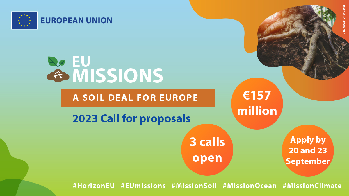 It is a critical moment for #Soil💚

In the🇪🇺, 60-70% of soils are unhealthy. We need to act NOW to restore the source for #HealthyFood, #water &amp; life

If your work can contribute to #SaveSoil, apply for #HorizonEU funding!📝europa.eu/!8TxbBW

#MissionSoil #research